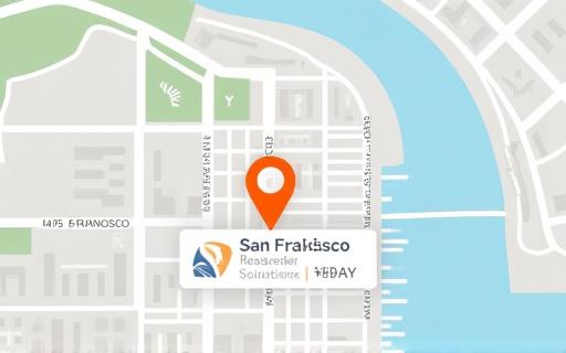 Map showing location of Steamlight Solutions in San Francisco